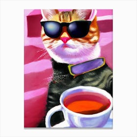 Tea Cat Canvas Print