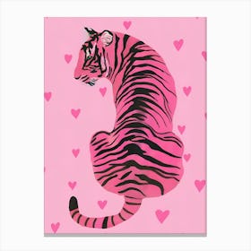 Tiger With Hearts Canvas Print