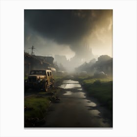 City In A Storm Canvas Print