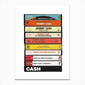 Johnny Cash - Albums - Cassette Print Canvas Print