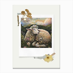 Scrapbook Sheep Fairycore Painting 1 Canvas Print