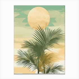 Palm Tree At Sunset Canvas Print