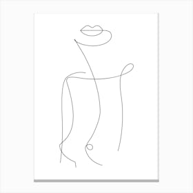 Line Drawing Of A Woman Canvas Print