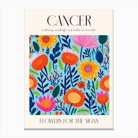 Flowers For The Signs Cancer 2 Zodiac Sign Canvas Print