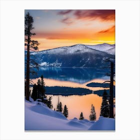 Sunset At Lake Tahoe Canvas Print