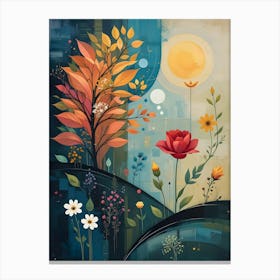 Sunset In The Garden Canvas Print