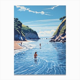 Blackpool Sands Devon Printmaking 2 Canvas Print