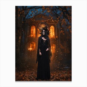 Gothic Woman In The Forest Canvas Print