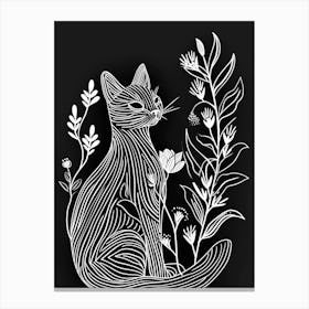 Chausie Cat Minimalist Illustration 2 Canvas Print