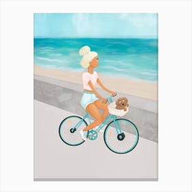 Beach Bike Ride Canvas Print