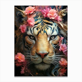 Floral Fantasy Tiger Canvas Print
