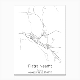 Piatra Neamt,Romania Minimalist Map Canvas Print