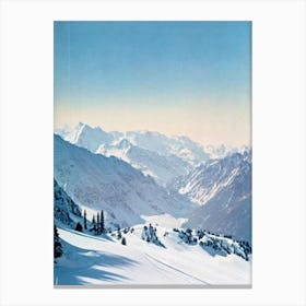 Courmayeur, Italy Vintage Skiing Poster Canvas Print