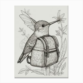 Hummingbird With Backpack 4 Canvas Print