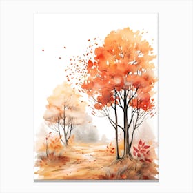 Cute Autumn Fall Scene 23 Canvas Print