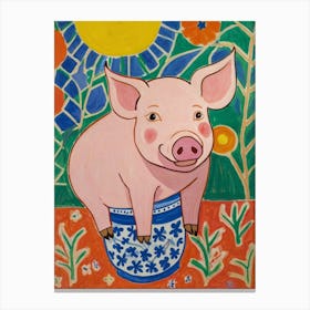 Pig In A Pot Style unemployment Canvas Print