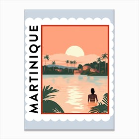 Martinique Travel Stamp Poster Canvas Print