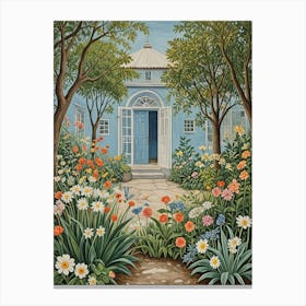 Blue House Garden Path Canvas Print