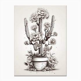 Cactus In A Pot Canvas Print