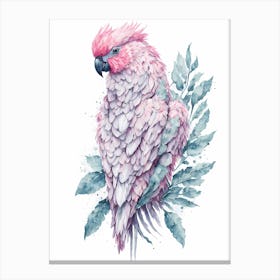 Pink Cockatoo Painting (5) Canvas Print