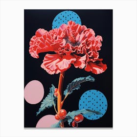 Surreal Florals Carnation Dianthus 6 Flower Painting Canvas Print