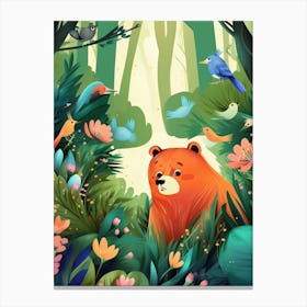 Luxmango Gloomy Bear In Forest Canvas Print