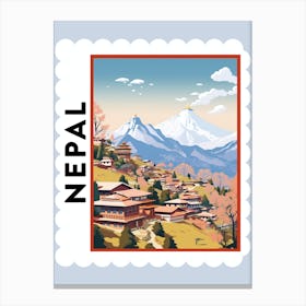 Nepal 3 Travel Stamp Poster Canvas Print