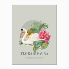 Flora & Fauna with Mute Swan Canvas Print