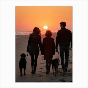 A Jubilant Family Of Four A Pair Of Young And Old Alongside A Couple Of Dogs Who Belong To Them S (2) Canvas Print