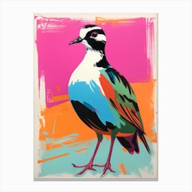 Andy Warhol Style Bird Lapwing 2 Canvas Print