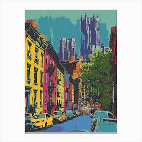 St George New York Colourful Silkscreen Illustration 3 Canvas Print