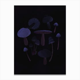 Dark Lilac Mushrooms Canvas Print