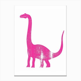 Pink Brachiosaurus Silhouette Canvas Print