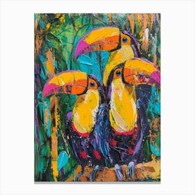 Colourful Toucan Brushstrokes 4 Canvas Print