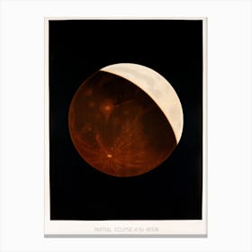 Partial Eclipse Of The Moon, Vintage Astrology Canvas Print