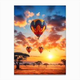 Hot Air Balloons Over Africa Canvas Print