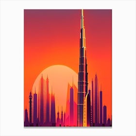 The Burj Khalifa Dubai Sunset Canvas Print