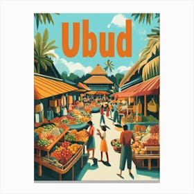 Aihrgdesign A 1970s Inspired Travel Poster For Ubud Canvas Print