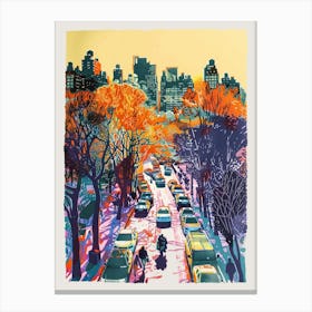 Fordham New York Colourful Silkscreen Illustration 2 Canvas Print