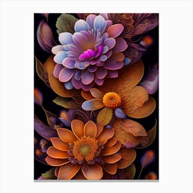 Abstract Flowers 3 Canvas Print