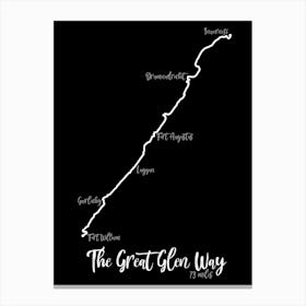 The Great Glen Way Route Print | Long Distance Walking Route Print | Scotland Print Canvas Print