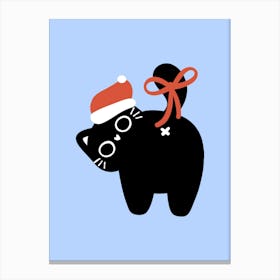 Santa Cat cute christmas illustration 2 Canvas Print