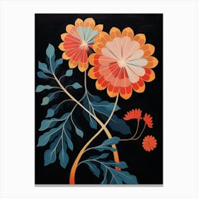 Chrysanthemum 2 Hilma Af Klint Inspired Flower Illustration Canvas Print