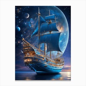 Ship At Night Canvas Print