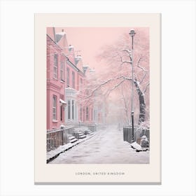 Dreamy Winter Painting Poster London United Kingdom 10 Canvas Print