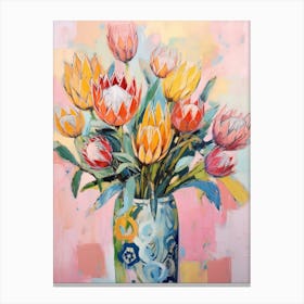 Flower Painting Fauvist Style Protea 1 Canvas Print