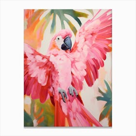 Pink Ethereal Bird Painting Macaw 9 Canvas Print