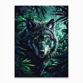 Wolf In The Jungle 17 Canvas Print