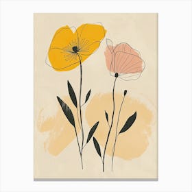 Edmonton Flower Market Boho Minimalist Style Canvas Print