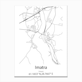 Imatra,Finland Minimalist Map Canvas Print